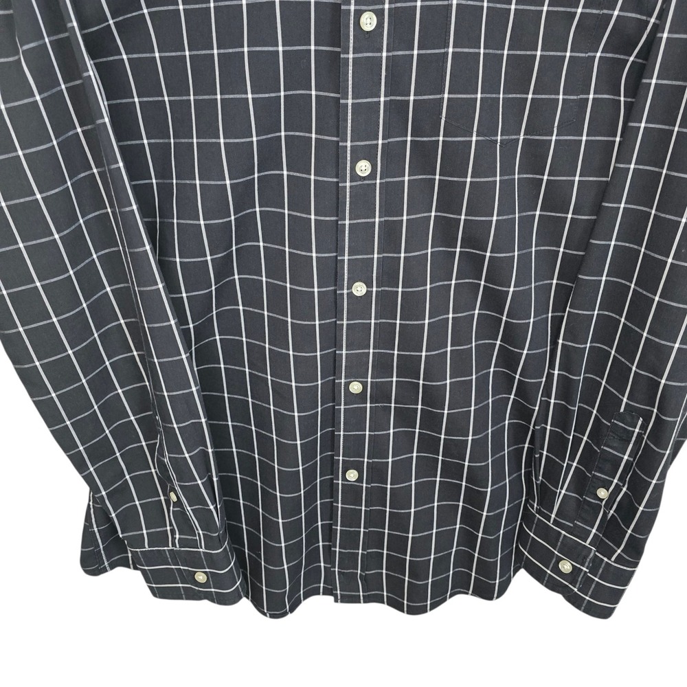Chaps Shirt Mens Medium Black Button Down Checkered Stretch Easy Care Casual - Picture 5 of 8